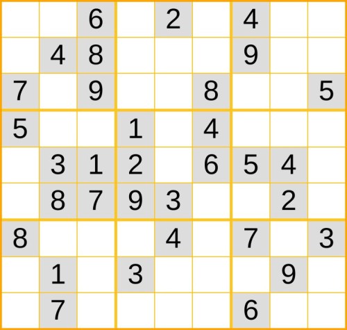 ein mittelschweres Sudoku (Nr. 307) online spielen