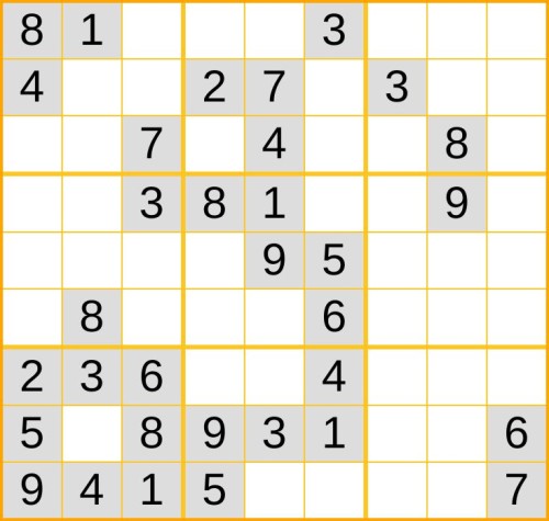 ein mittelschweres Sudoku (Nr. 321) online spielen
