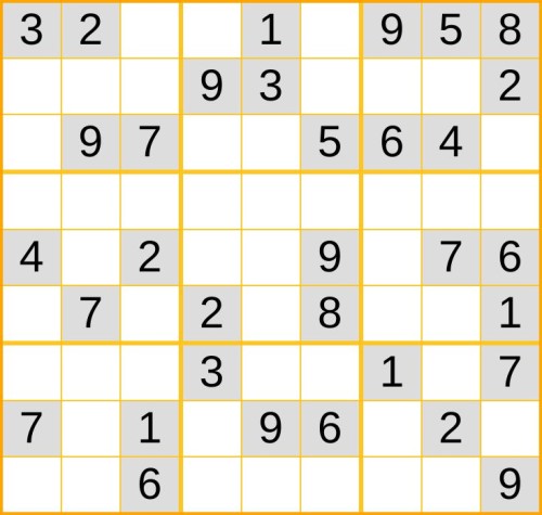 ein mittelschweres Sudoku (Nr. 350) online spielen