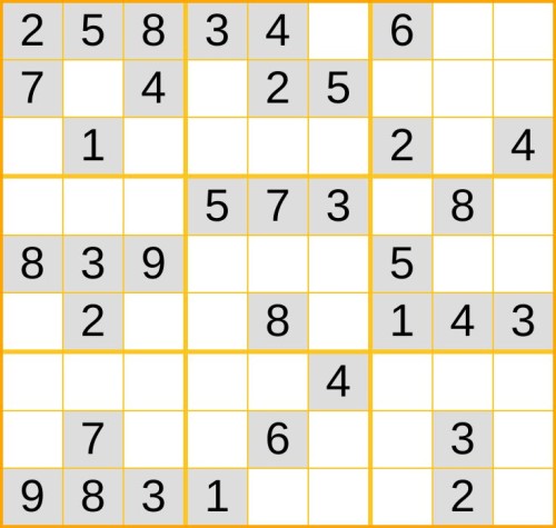 ein leichtes Sudoku (Nr. 354) online spielen