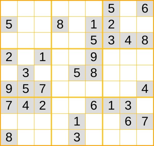 ein mittelschweres Sudoku (Nr. 358) online spielen