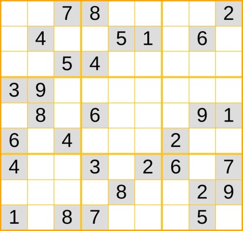 ein mittelschweres Sudoku (Nr. 428) online spielen