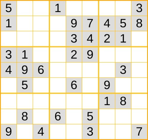 ein mittelschweres Sudoku (Nr. 431) online spielen