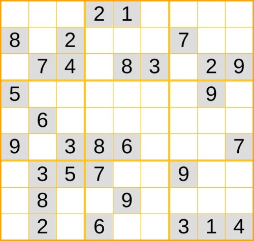 ein mittelschweres Sudoku (Nr. 437) online spielen