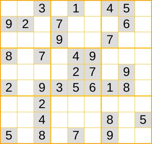 ein mittelschweres Sudoku (Nr. 515) online spielen