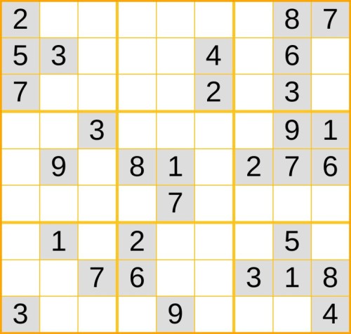 ein mittelschweres Sudoku (Nr. 516) online spielen