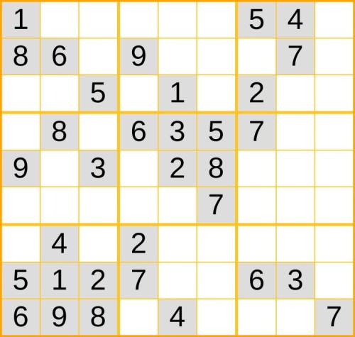 ein mittelschweres Sudoku (Nr. 518) online spielen
