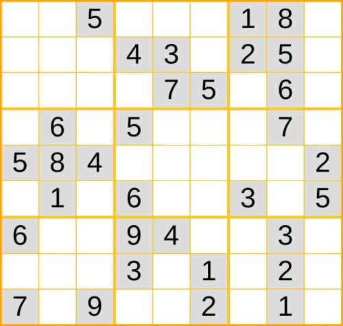 ein mittelschweres Sudoku (Nr. 543) online spielen