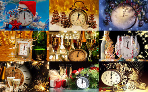 New Year Clocks - Neujahrsuhren