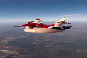 Da fliegt er der Weihnachtsmann