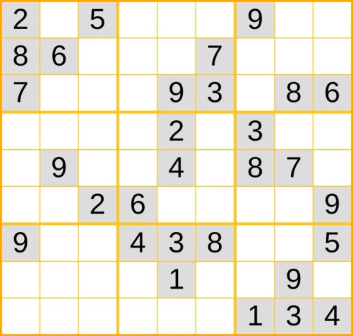ein mittelschweres Sudoku (Nr. 592) online spielen