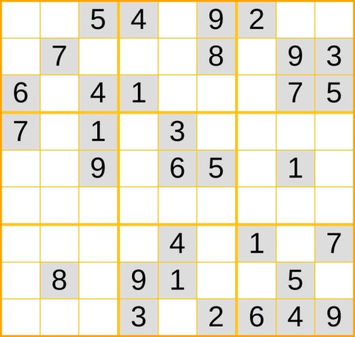 ein mittelschweres Sudoku (Nr. 696) online spielen