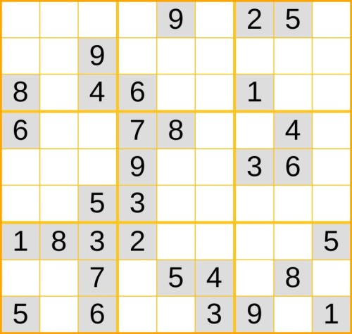 ein mittelschweres Sudoku (Nr. 739) online spielen