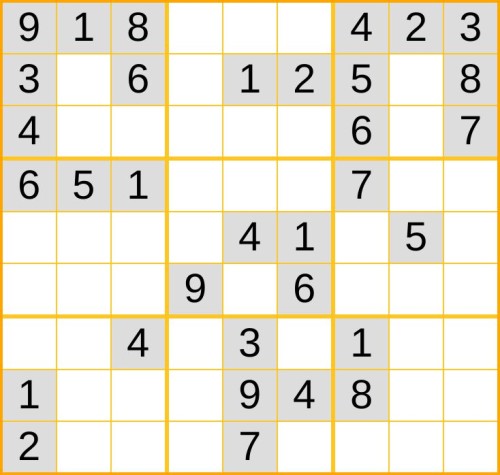 ein mittelschweres Sudoku (Nr. 793) online spielen