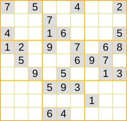 ein schweres Sudoku (Nr. 822) online spielen