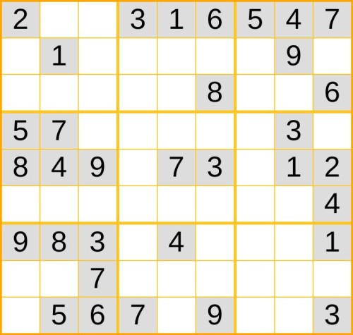 ein mittelschweres Sudoku (Nr. 823) online spielen