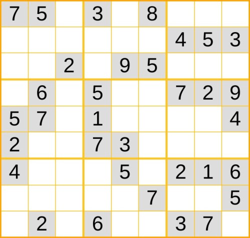 ein mittelschweres Sudoku (Nr. 829) online spielen