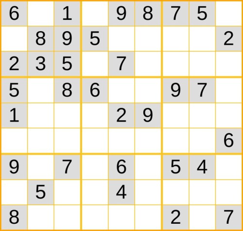 ein mittelschweres Sudoku (Nr. 834) online spielen