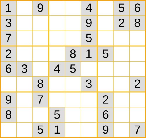 ein mittelschweres Sudoku (Nr. 839) online spielen