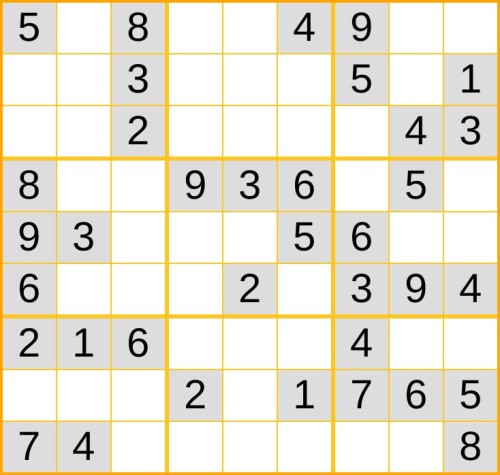 ein leichtes Sudoku (Nr. 851) online spielen