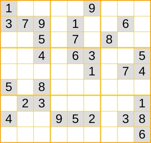 ein schweres Sudoku (Nr. 852) online spielen