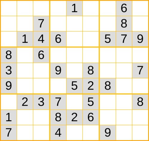ein mittelschweres Sudoku (Nr. 868) online spielen