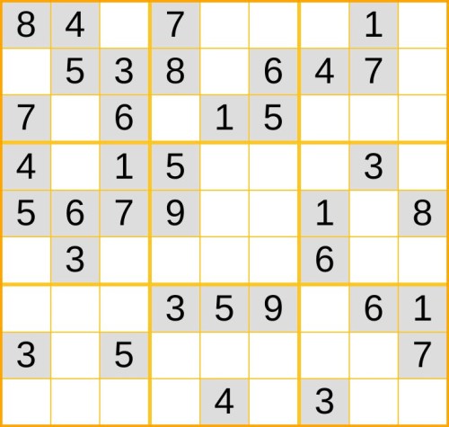ein leichtes Sudoku (Nr. 874) online spielen