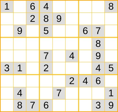 ein mittelschweres Sudoku (Nr. 875) online spielen