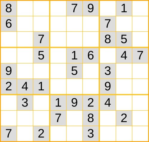 ein mittelschweres Sudoku (Nr. 876) online spielen