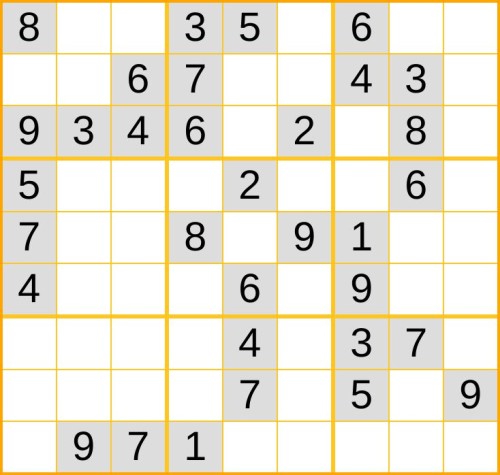 ein mittelschweres Sudoku (Nr. 962) online spielen