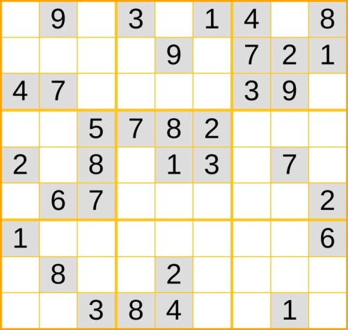 ein mittelschweres Sudoku (Nr. 965) online spielen