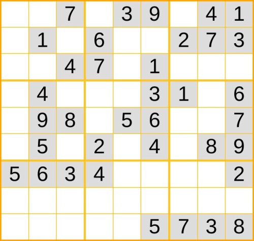 ein leichtes Sudoku (Nr. 966) online spielen