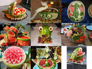 Geschnitzte Melonen