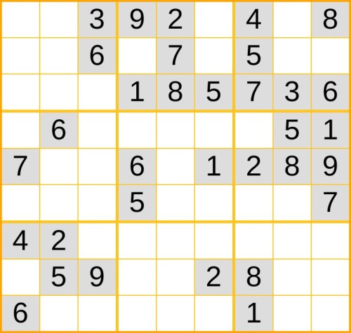 ein mittelschweres Sudoku (Nr. 1158) online spielen