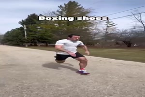 Rennen in verschiedenen Schuhen