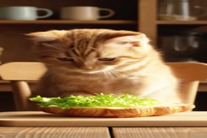 Katze-macht-ein-belegtes-Croissant.mp4 von Lotusbluete