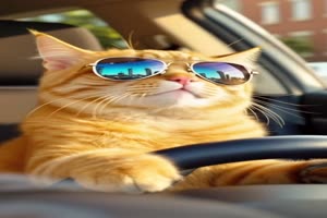 Katze am Steuer