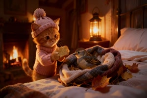 Ktzchen rettet Vgelchen