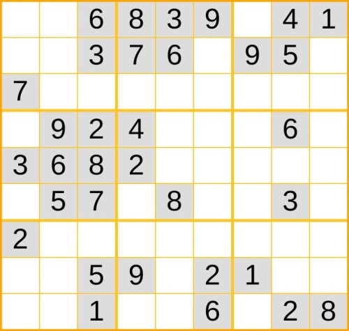 mittelschweres Sudoku 