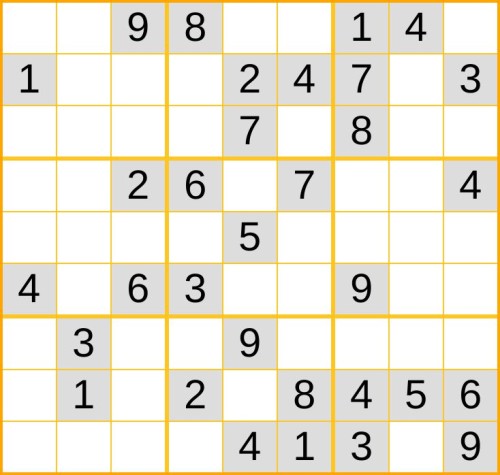 mittelschweres Sudoku 