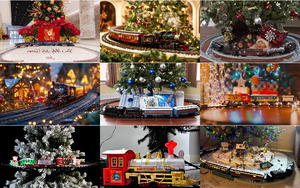 Eisenbahn um den Weihnachtsbaum