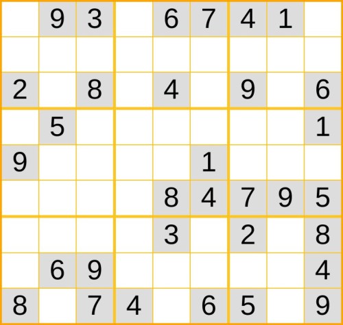 mittelschweres Sudoku 