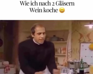 Kochen nach zwei Gl�sern Wein