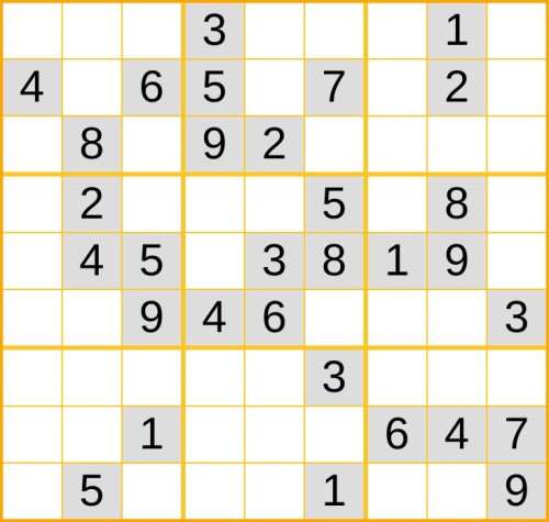 mittelschweres Sudoku 