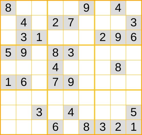 mittelschweres Sudoku 