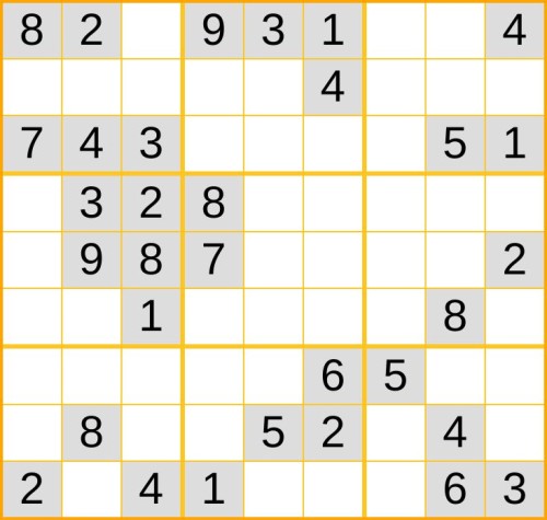 mittelschweres Sudoku 