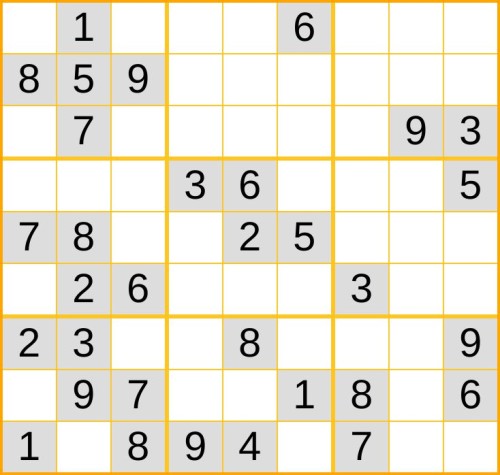 mittelschweres Sudoku 