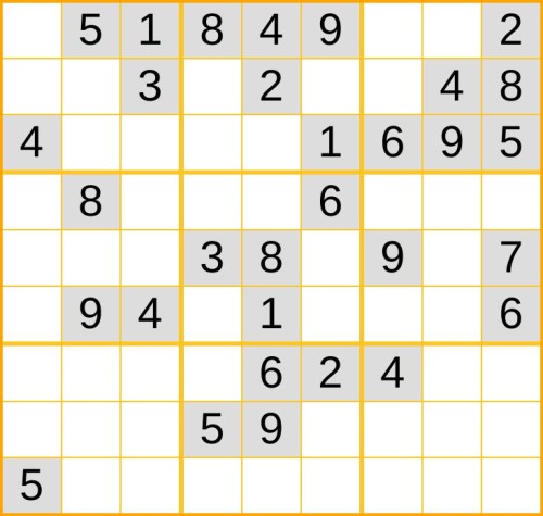 mittelschweres Sudoku 