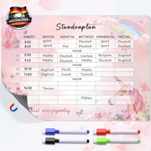 einen magnetischen abwischbaren Stundenplan!