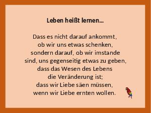 Leben hei�t lernen